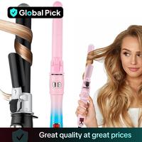 Rotating Hair Curling Iron for Beach Waves, Portable Electric Hair Curler for Christmas Gift, Christmas 2024 1.1 Inch Hair Cu...