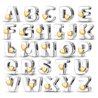 MULA A-Z Love Letter Beads | 925 Silver with Platinum Plated | Customizable Bracelet and Necklace Initial Beads | Perfect Gif...