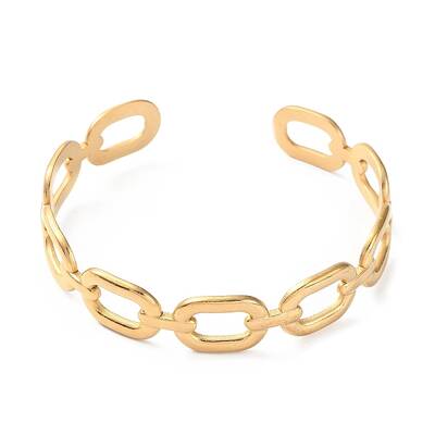 304 Stainless Steel Hollow Oval Cuff Bangles