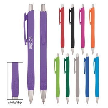 250 Promotional Riel Pen - Rubberized Finish & Plunger Action