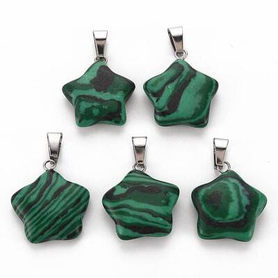 Star Dyed Synthetic Malachite Pendants
