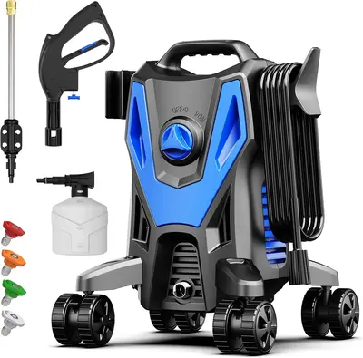 LAANPOLE Electric Pressure Washer, 2000PSI 2.0GPM, Foam Cannon, 4 Nozzle Tips, 20 FT Hose, 35FT Power Cord, Strong Power Wash...