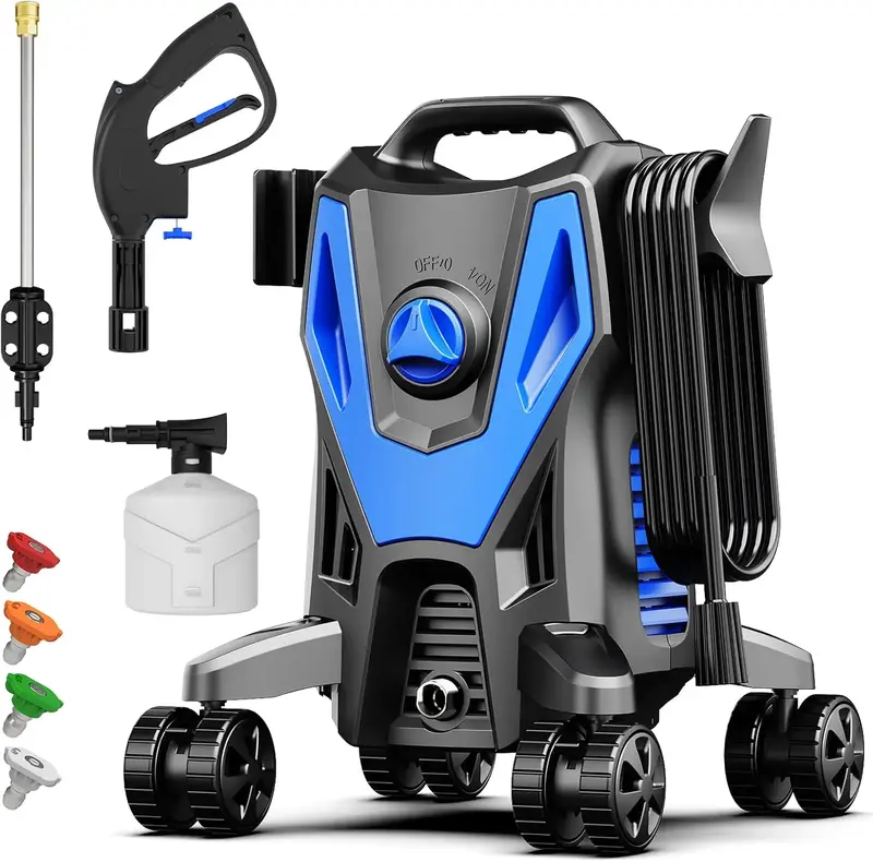 LAANPOLE Electric Pressure Washer, 2000PSI 2.0GPM, Foam Cannon, 4 Nozzle Tips, 20 FT Hose, 35FT Power Cord, Strong Power Wash...