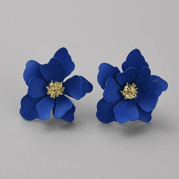 Alloy 3D Flower Stud Earrings