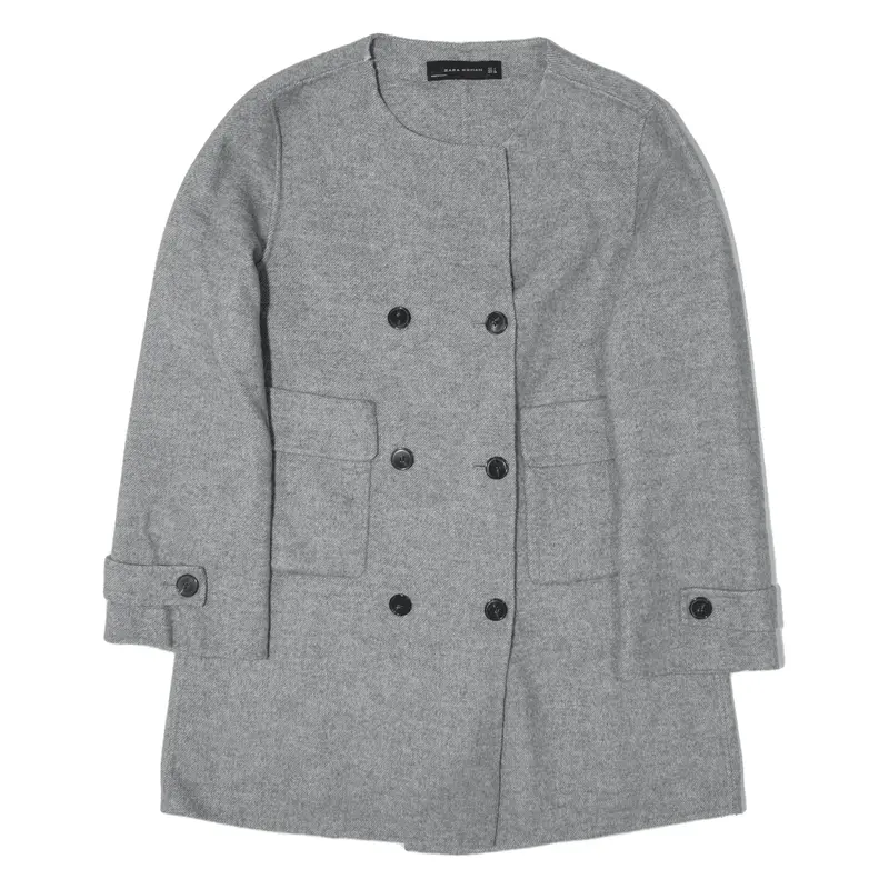ZARA Overcoat Jacket Grey Womens L