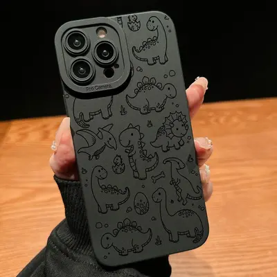 Cute Dinosaur Pattern Phone Case, Anti-drop Cellphone Protective Case, All-inclusive Shockproof Mobile Phone Cover for iPhone...