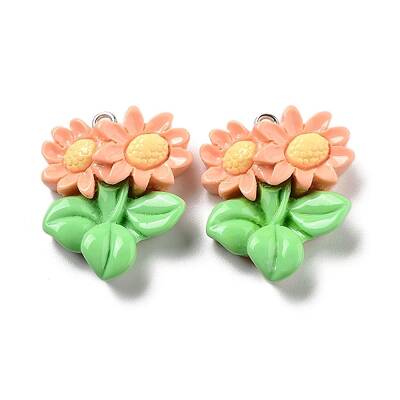 Spring Theme Opaque Resin Pendants
