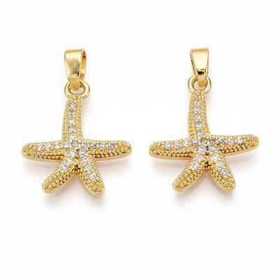Brass Micro Pave Cubic Zirconia Pendants