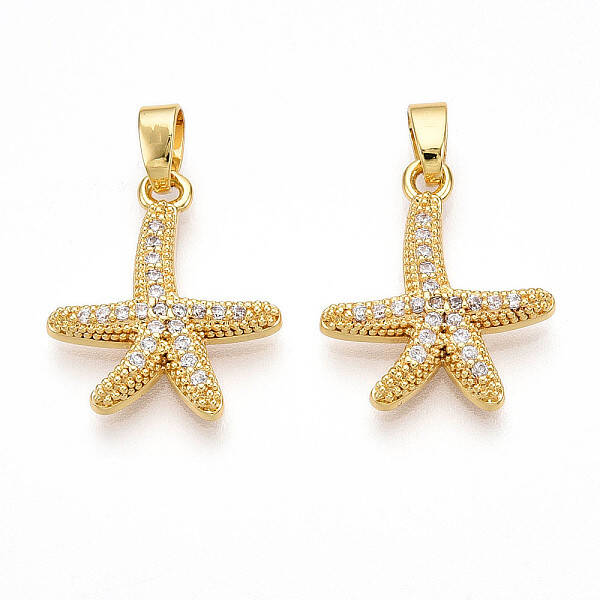 Brass Micro Pave Cubic Zirconia Pendants