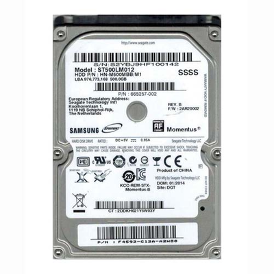 665257-002 HP 500GB 5400RPM SATA 3Gb/s 8MB Cache 2.5-inch Hard Drive