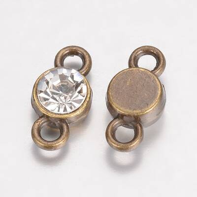 Alloy Grade A Rhinestone Single-Stone Links connectors