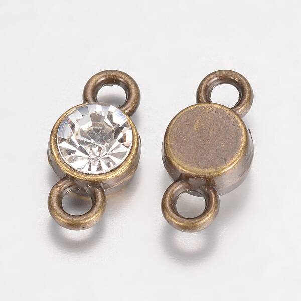 Alloy Grade A Rhinestone Single-Stone Links connectors
