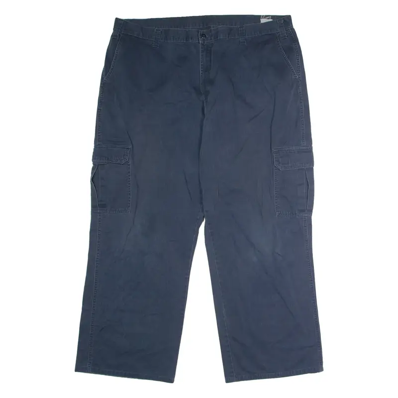 DICKIES Workwear Cargo Mens Twill Trousers Blue Regular Straight W42 L29
