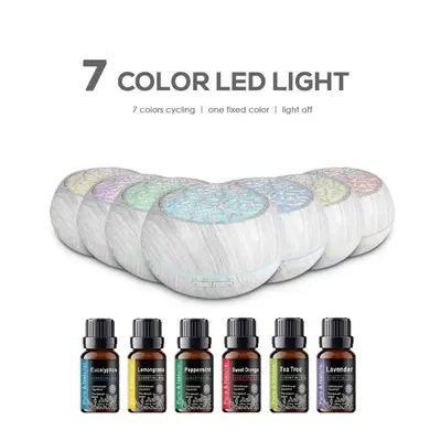 550ml Aroma Diffuser Humidifier & Air Purifier with 6 Essential Oils, Remote Control, Waterless Fragrance Oil Diffuser, Home ...