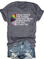 Women Plus Size Letter Graphic Round Neck Tee, Fashion Casual Short Sleeve T-shirt for Daily Outdoor Wear, Women Plus Clothin...