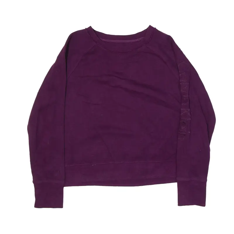 CALVIN KLEIN Cropped Sweatshirt Purple Womens XL