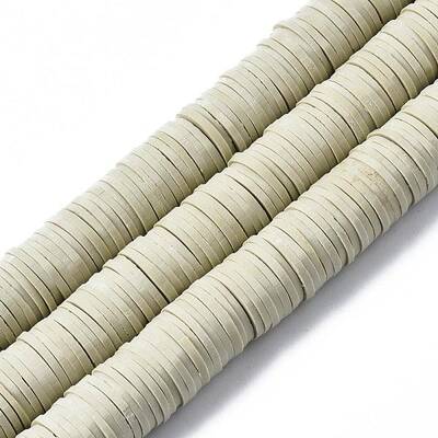 Flat Round Handmade Polymer Clay Beads