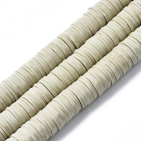 Flat Round Handmade Polymer Clay Beads