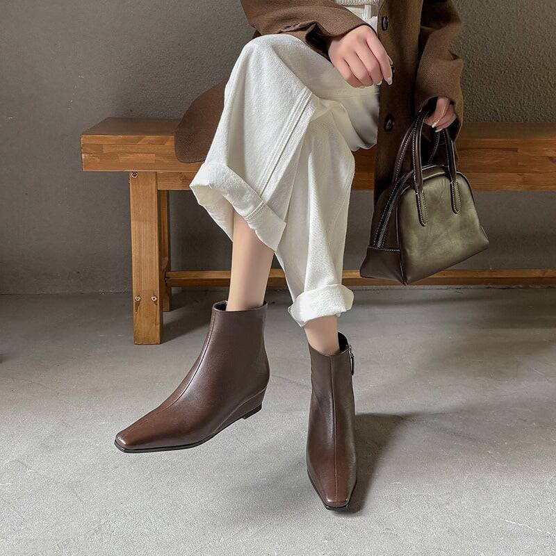 CHIKO Aesara Pointy Toe Wedge Ankle Boots