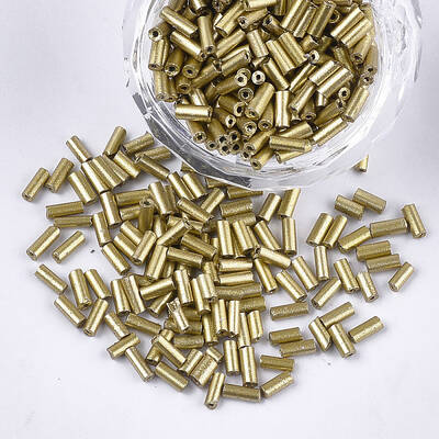 Electroplate Glass Bugle Beads