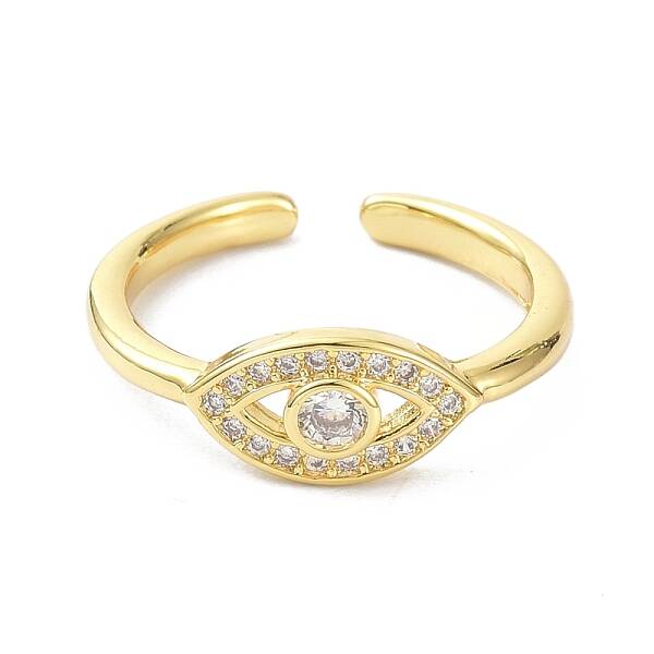 Evil Eye Real 18K Gold Plated Cuff Rings for Women Gift