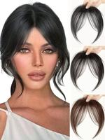 Fashionable Fringe Bangs Wigs for Women, Synthetic Hairpiece, Natural Fluffy Gorgeous Wigs with Curtain Bangs, Synthetic Wigs...