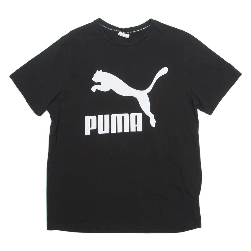 PUMA Mens T-Shirt Black Crew Neck XL
