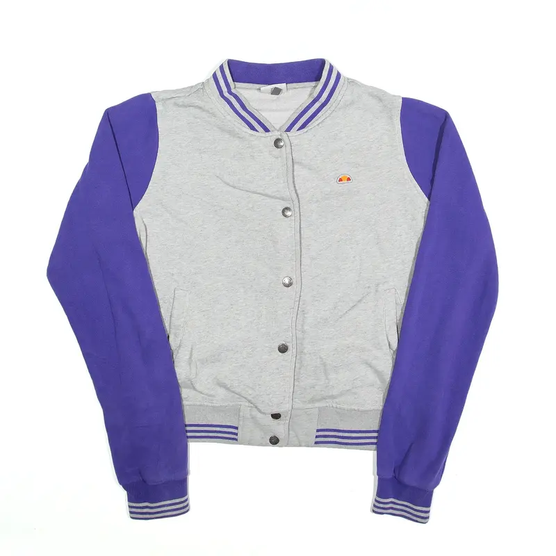 ELLESSE Varsity Jacket Grey Womens UK 16
