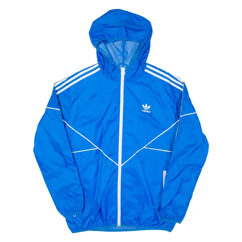 ADIDAS Mens Rain Coat Blue Hooded L