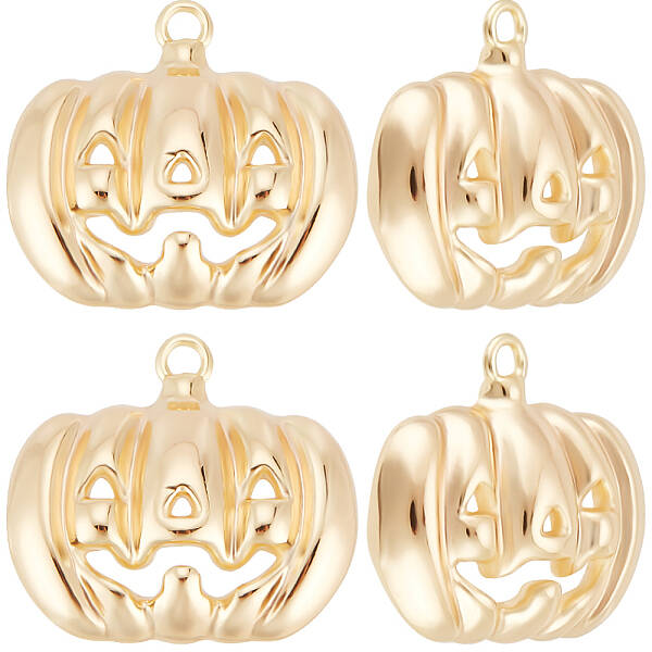 10Pcs Halloween Themed Brass Pendants