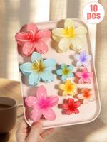 Flower Design Hair Claws Set, Cute Colorful Hair Accessories for Women & Girls, Minimalist Headwear Suitable for Thick Hair