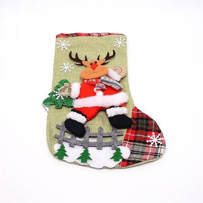 Reindeer Cloth Hanging Christmas Stocking