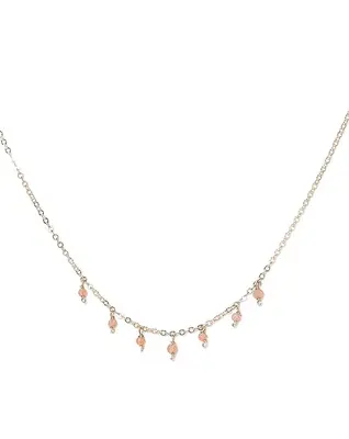Cuy Necklace | Gemstone: Peach Moonstone | Metal Color: Gold