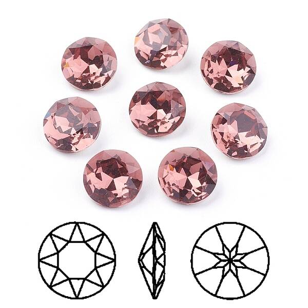 Pointed Back & Back Plated Glass Rhinestone Cabochons
