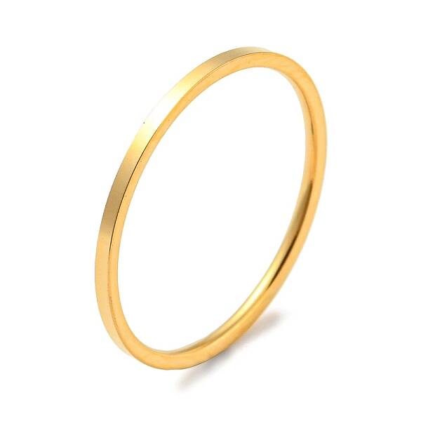 Ion Plating(IP) 304 Stainless Steel Simple Plain Band Finger Ring for Women Men