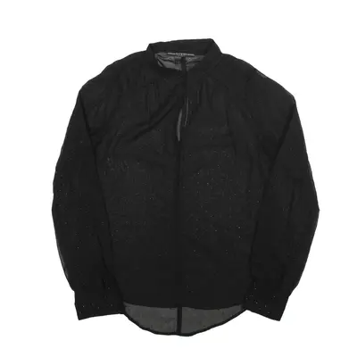GUESS Sparkle Blouse Black Collared Long Sleeve Womens S