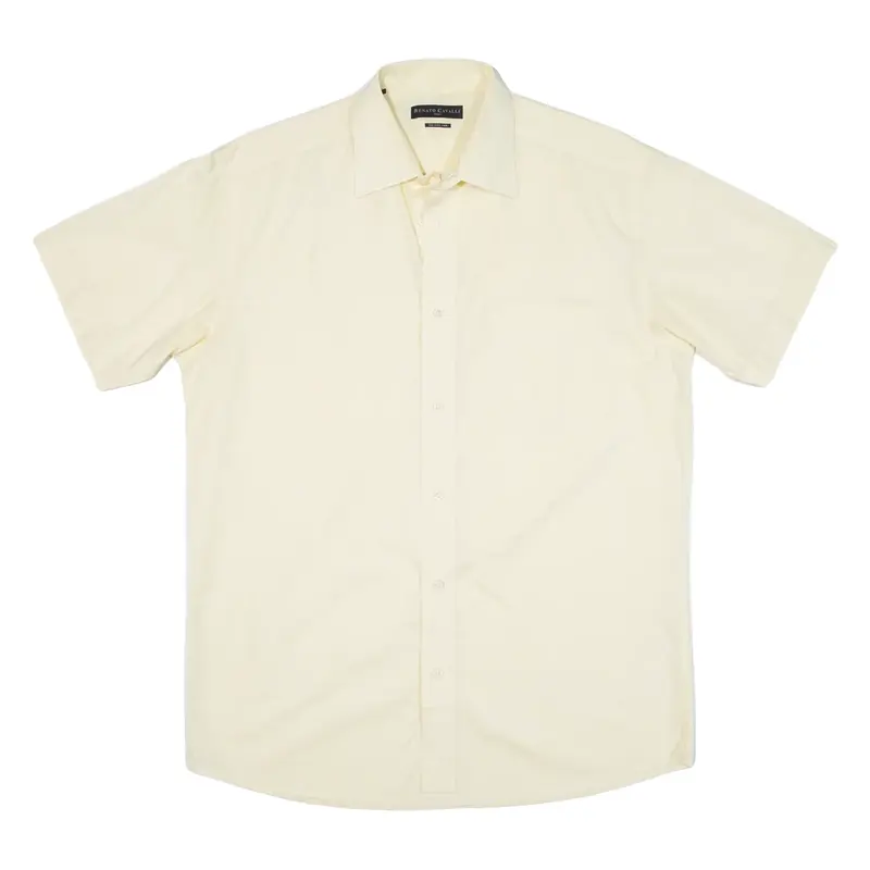 RENATO CAVALLI Mens Plain Shirt Yellow L