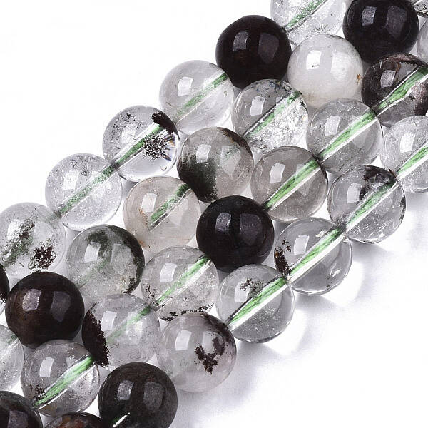 Natural Green Lodolite Quartz/Garden Quartz Beads Strands