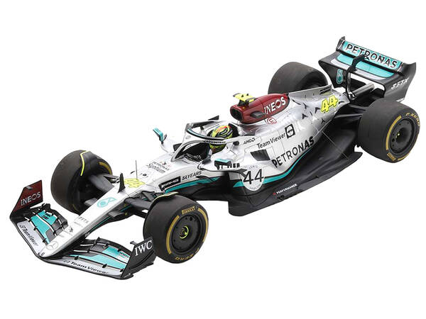 Mercedes-AMG W13 E Performance #44 Lewis Hamilton Petronas Formula One F1 Belgian GP (2022) with Acrylic Display Case 1/18 Mo...