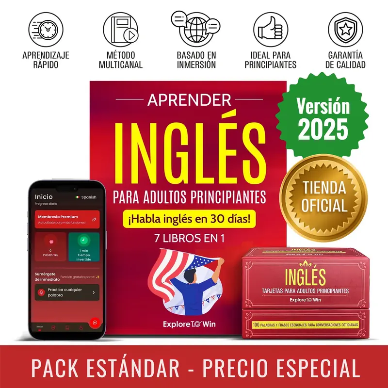 Aprender inglés para adultos principiantes: 7 libros en 1 + 100 Flashcards: ¡Habla inglés en 30 días! (Versión oficial 2...