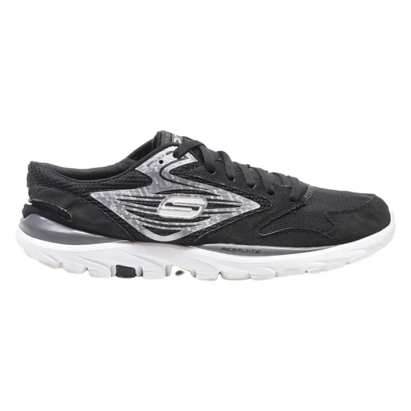 SKECHERS Low Top Trainers Black Synthetic Mens UK 9.5