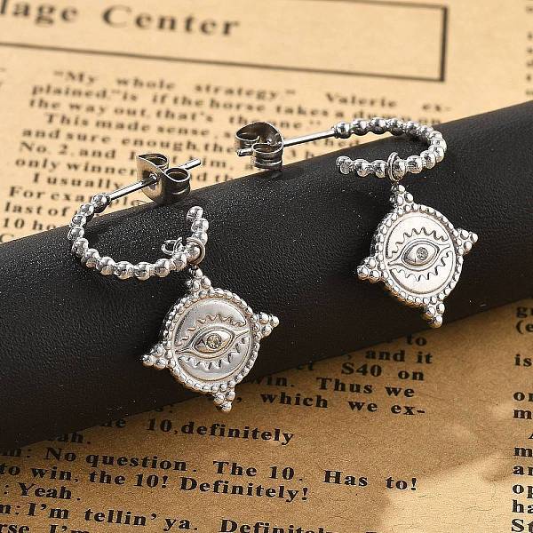 304 Stainless Steel Dangle Stud Earrings
