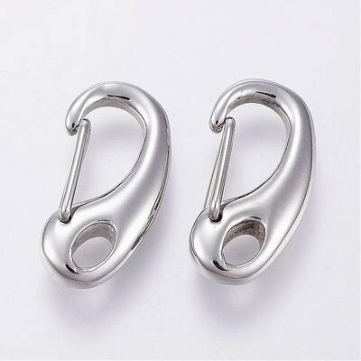 Tarnish Resistant 304 Stainless Steel Push Gate Snap Keychain Clasp Findings