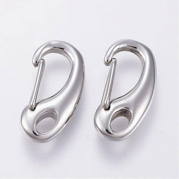 Tarnish Resistant 304 Stainless Steel Push Gate Snap Keychain Clasp Findings