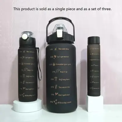 Portable Tumbler Cups, 1/3 Counts Sports Water Bottles for School, Large Capacity Drinking Bottle with Time Marker for Home O...