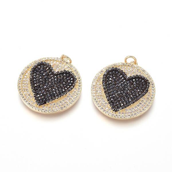 Brass Micro Pave Cubic Zirconia Pendants