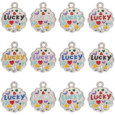 50Pcs Alloy Enamel Pendants