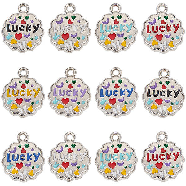 50Pcs Alloy Enamel Pendants