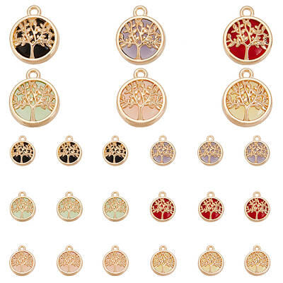 24Pcs 6 Colors Glass Connector Charms