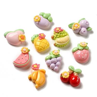 Flower Fruit Opaque Resin Decoden Cabochons